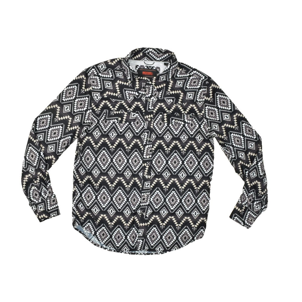 Rock & Roll Denim Regular Size M Aztec Button Down Shirt W/ Snaps Polyester